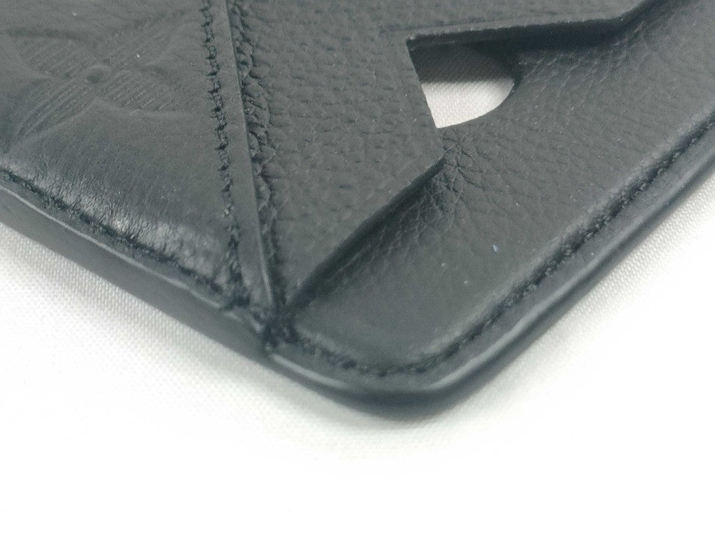 LOUIS VUITTON ルイヴィトン カードケース ポルト カルト マグネット M26738 ノワール モノグラムシャドウ メンズ 美品