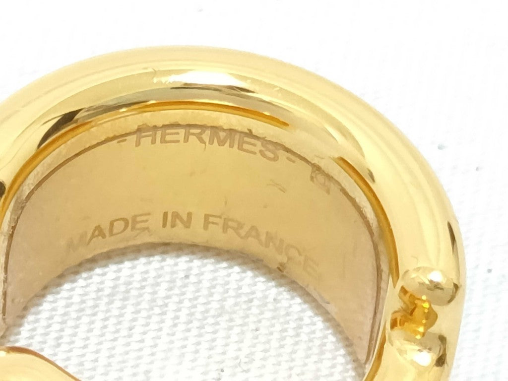 HERMES エルメス イヤーカフ イヤリング オランプPM ゴールド メタル リザード レディース 超美品