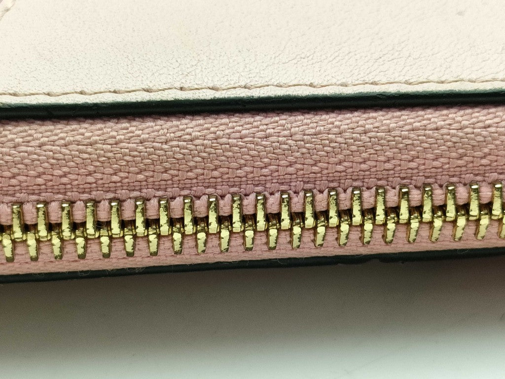 LOEWE ロエベ 財布 パズル 122N30 ピンク系 ブラック レザー レディース ラウンドファスナー 長財布 ゴールド金具