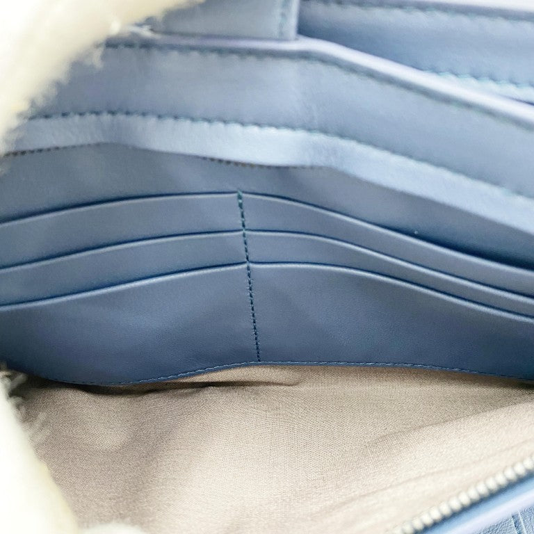 BOTTEGA VENETA ボッテガ ヴェネタ クラッチバッグ イントレチャート マイクロマクロ ブルー レザー メンズ 美品