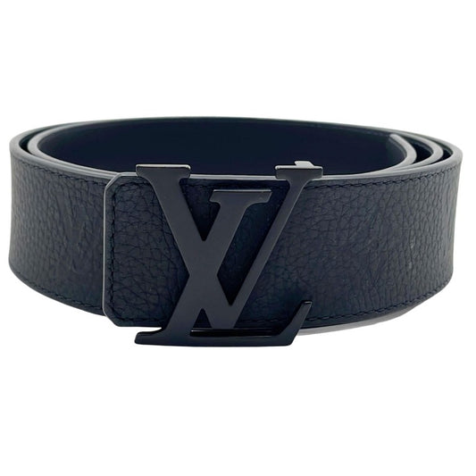 LOUIS VUITTON ルイヴィトン ベルト ベルト･LVイニシャル M0424 ブラック モノグラム トリヨン レザー メンズ 美品