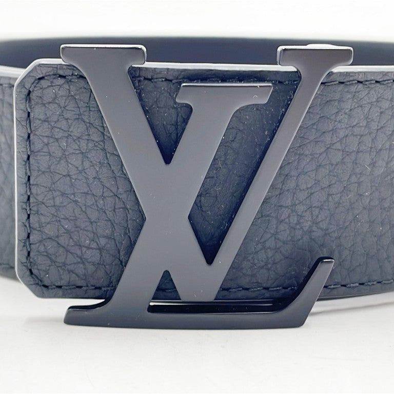 LOUIS VUITTON ルイヴィトン ベルト ベルト･LVイニシャル M0424 ブラック モノグラム トリヨン レザー メンズ 美品