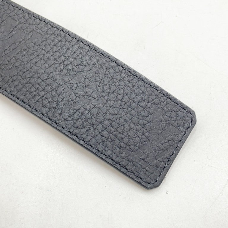 LOUIS VUITTON ルイヴィトン ベルト ベルト･LVイニシャル M0424 ブラック モノグラム トリヨン レザー メンズ 美品