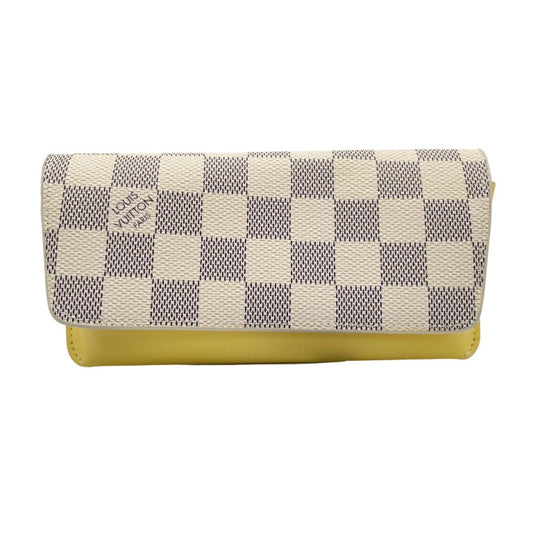 LOUIS VUITTON ルイヴィトン メガネケース エテュイ･リュネット GI0388 ホワイト イエロー ダミエアズール レザー ユニセックス