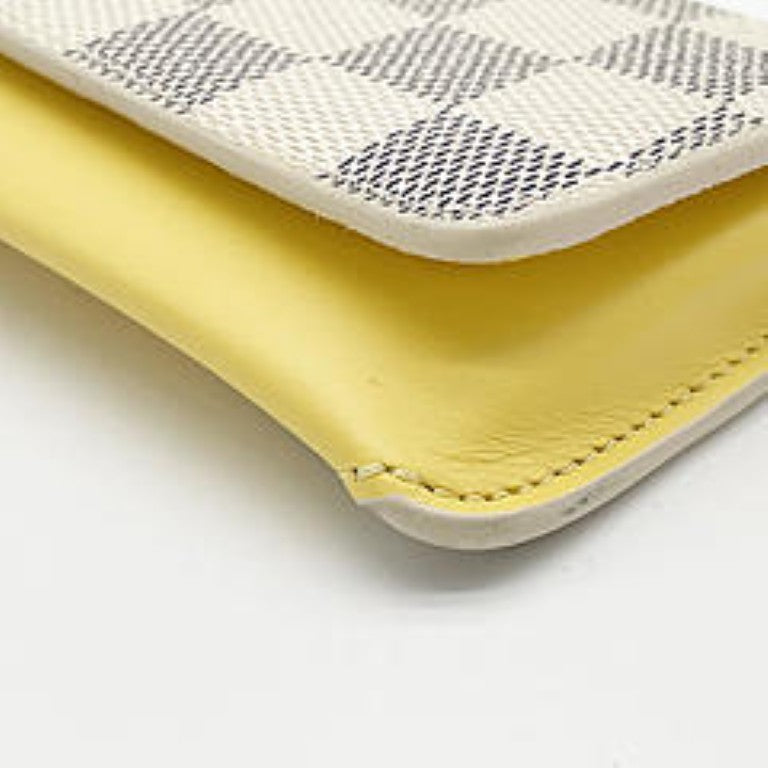 LOUIS VUITTON ルイヴィトン メガネケース エテュイ･リュネット GI0388 ホワイト イエロー ダミエアズール レザー ユニセックス