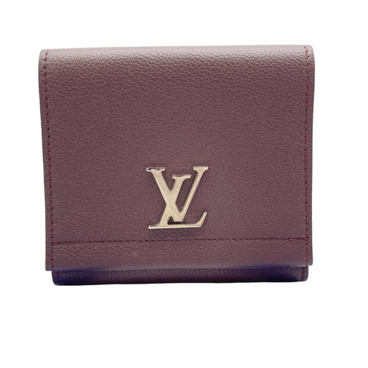 LOUIS VUITTON ルイヴィトン 財布 ポルトフォイユ･ロックミー2 M64837 プルーヌ（ボルドー系） レザー レディース Wホック 二つ折り財布 美品