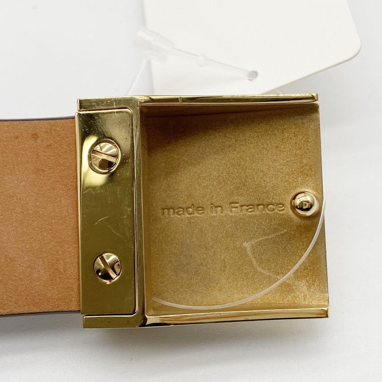 LOUIS VUITTON ルイヴィトン ベルト サンチュール･キャレ N6803W エベヌ（ブラウン） ダミエ メンズ ゴールド金具 美品