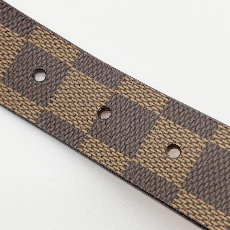 LOUIS VUITTON ルイヴィトン ベルト サンチュール･キャレ N6803W エベヌ（ブラウン） ダミエ メンズ ゴールド金具 美品
