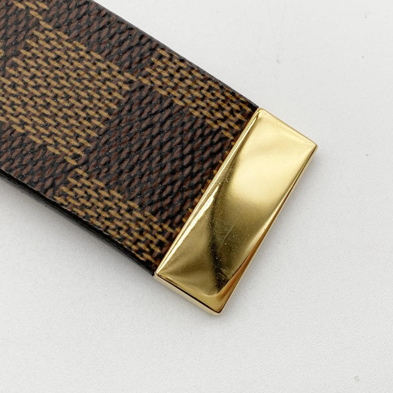 LOUIS VUITTON ルイヴィトン ベルト サンチュール･キャレ N6803W エベヌ（ブラウン） ダミエ メンズ ゴールド金具 美品