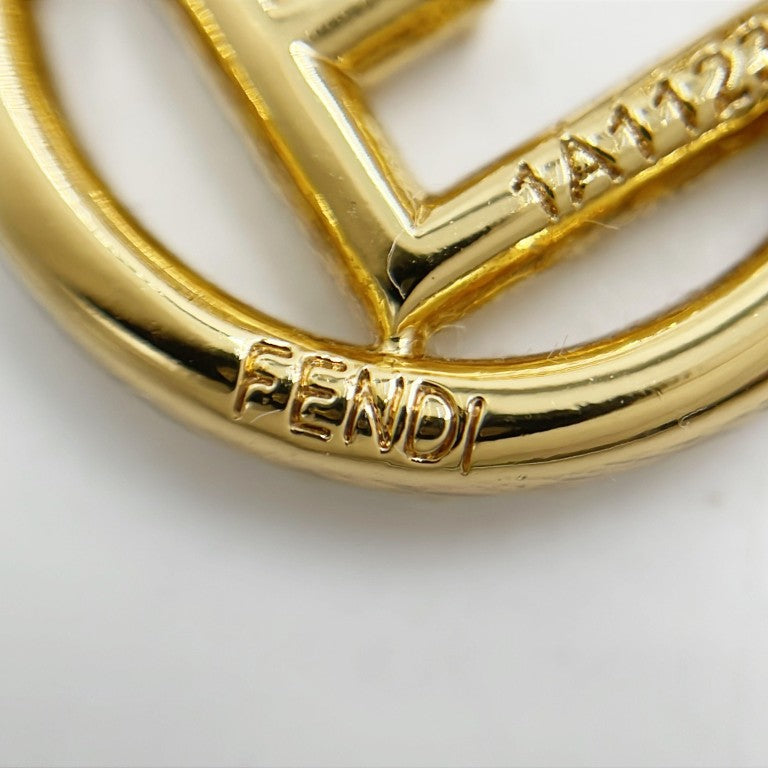FENDI フェンディ ピアス エフイズ 8AH302 ゴールド メッキ レディース ラインストーン 美品