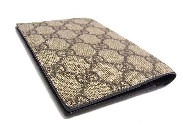 GUCCI グッチ 手帳カバー GGスプリーム パスポートケース 154694 ベージュ × エボニー PVC×レザー ユニセックス 新品未使用展示品