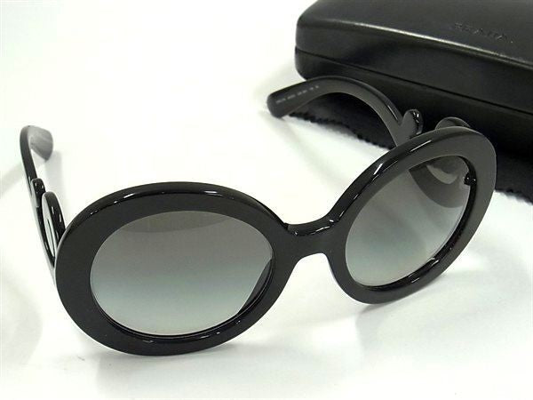 PRADA プラダ アイウェア バロック サングラス SPR27N ブラック プラスチック レディース 美品