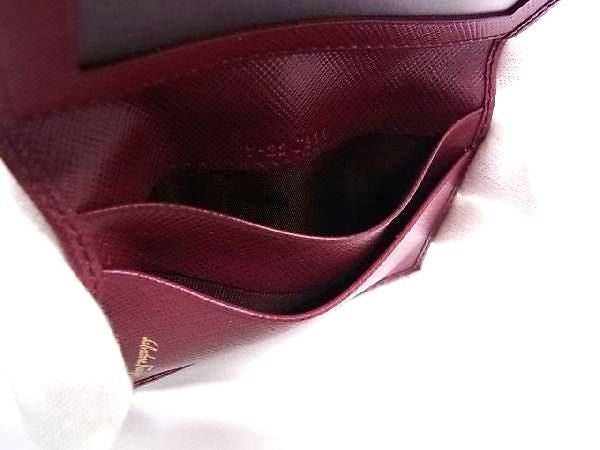 Salvatore Ferragamo フェラガモ カードケース ガンチーニ パスケース 22 C234 ワインレッド系 レザー レディース ゴールド金具 新品未使用展示品