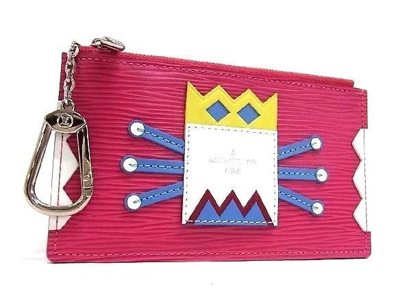 LOUIS VUITTON ルイヴィトン コインケース エピ ポシェット クレ トライバルマスク M60788 ピヴォワンヌ(ピンク系) レザー レディース 小銭入れ シルバー金具 超美品