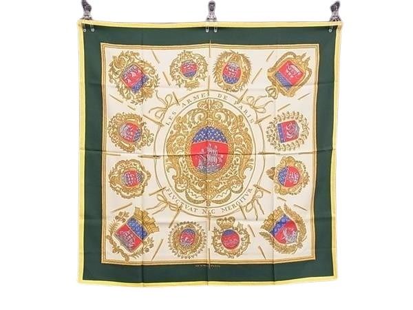 HERMES エルメス スカーフ カレ90 Les Armes de Paris パリの紋章 マルチカラー シルク100% レディース 大判 超美品