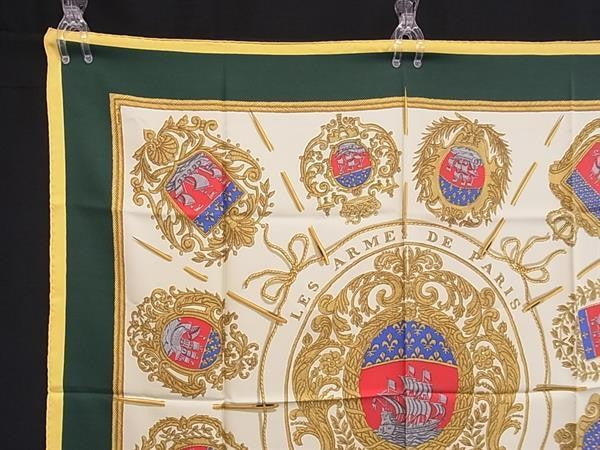 HERMES エルメス スカーフ カレ90 Les Armes de Paris パリの紋章 マルチカラー シルク100% レディース 大判 超美品