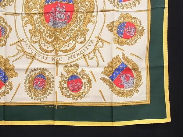 HERMES エルメス スカーフ カレ90 Les Armes de Paris パリの紋章 マルチカラー シルク100% レディース 大判 超美品