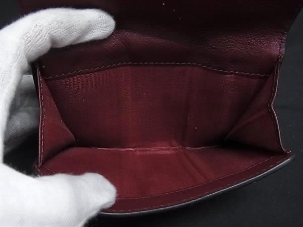 CELINE セリーヌ 財布 二つ折り財布 レッド系 パイソン レザー レディース Wホック 美品