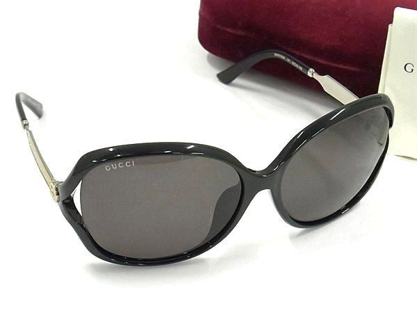 GUCCI グッチ アイウェア インターロッキングG サングラス GG0076SK ブラック プラスチック×メタル レディース 美品