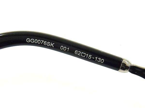 GUCCI グッチ アイウェア インターロッキングG サングラス GG0076SK ブラック プラスチック×メタル レディース 美品
