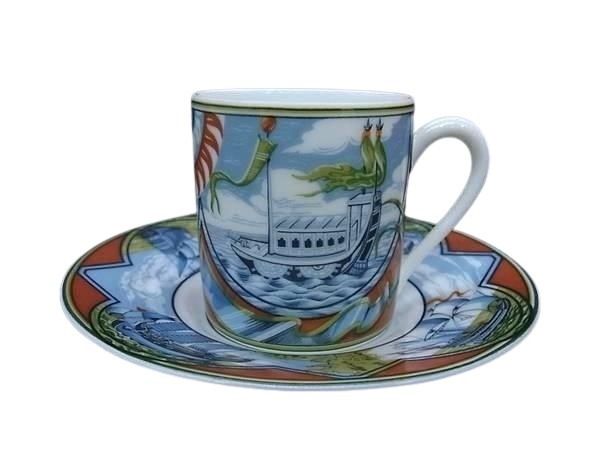HERMES エルメス デミタス カップ＆ソーサー パッチワーク 貿易風 マルチカラー ポーセリン(磁器) ユニセックス 美品