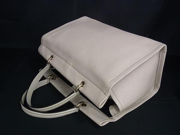 SALVATORE FERRAGAMO フェラガモ ハンドバッグ ガンチーニ EE-21 H110 グレージュ系 レザー レディース 2WAY ショルダーバッグ ゴールド金具 美品