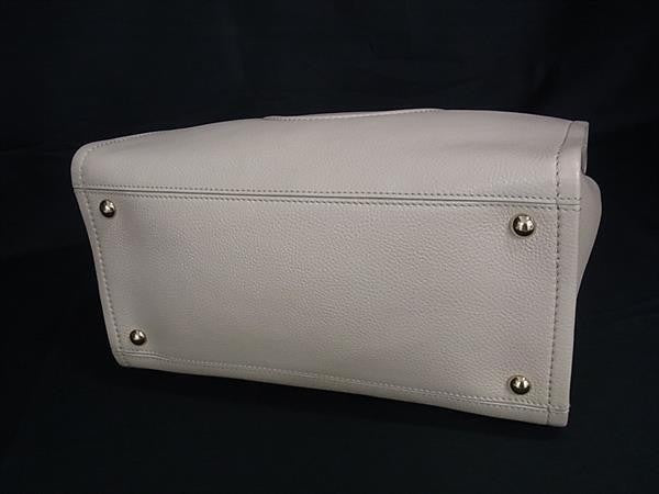 SALVATORE FERRAGAMO フェラガモ ハンドバッグ ガンチーニ EE-21 H110 グレージュ系 レザー レディース 2WAY ショルダーバッグ ゴールド金具 美品