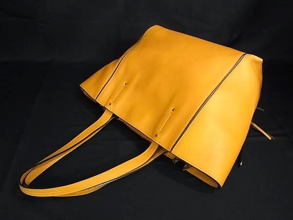 CHLOE クロエ トートバッグ マイロ イエロー系 レザー レディース ハンドバッグ フリンジ 美品