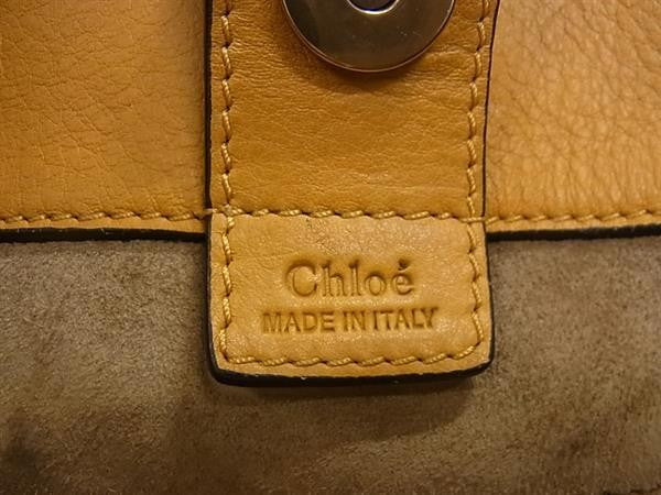 CHLOE クロエ トートバッグ マイロ イエロー系 レザー レディース ハンドバッグ フリンジ 美品