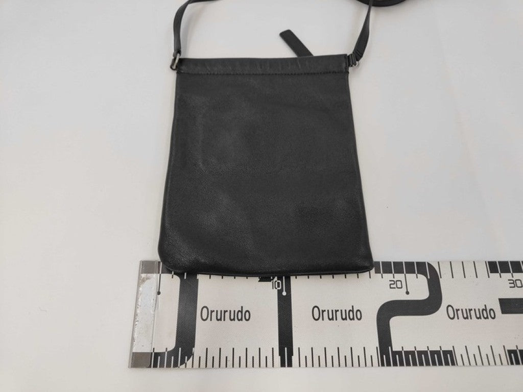 SAINT LAURENT PARIS サンローランパリ ショルダーバッグ 581697 ブラック系 レザー ユニセックス サコッシュ 斜め掛け 美品