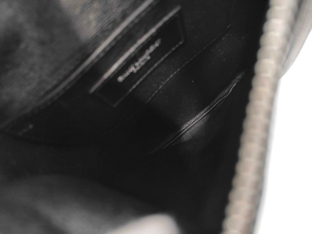SAINT LAURENT PARIS サンローランパリ ショルダーバッグ 581697 ブラック系 レザー ユニセックス サコッシュ 斜め掛け 美品