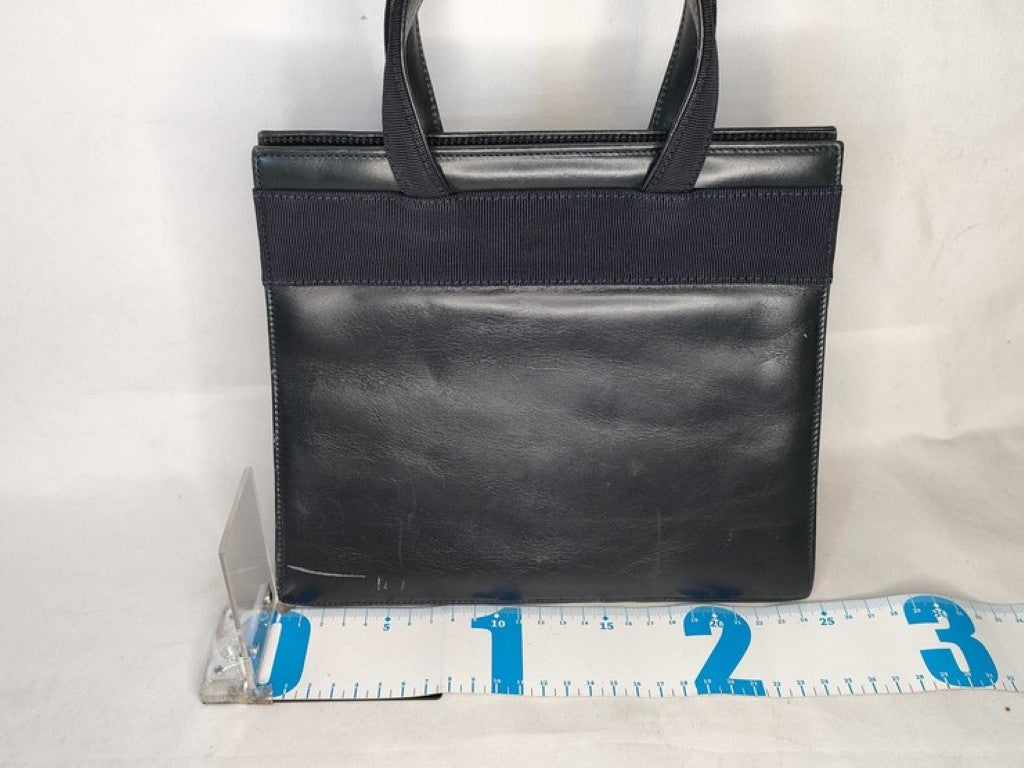 Salvatore Ferragamo フェラガモ ハンドバッグ ヴァラ BA214178 ネイビー系 レザー レディース ゴールド金具