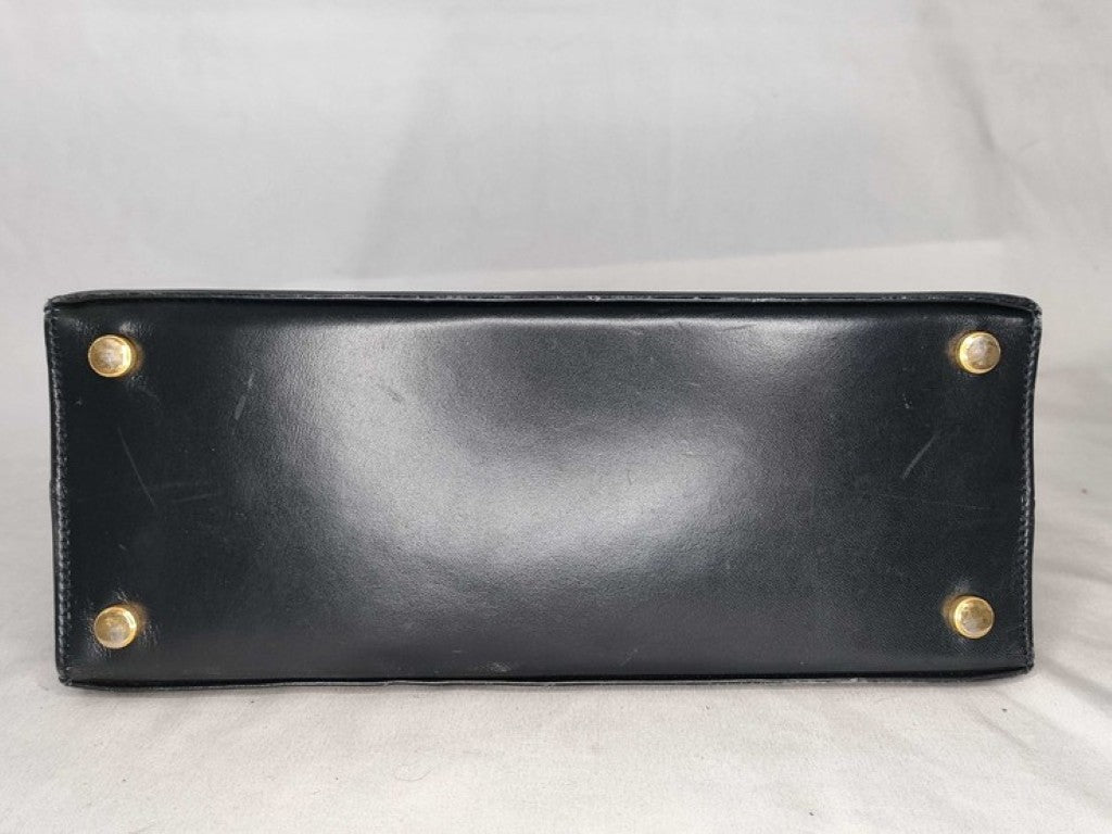 Salvatore Ferragamo フェラガモ ハンドバッグ ヴァラ BA214178 ネイビー系 レザー レディース ゴールド金具
