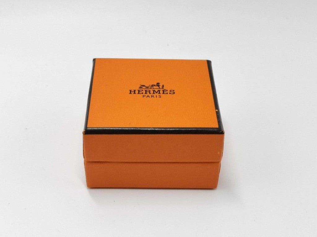 HERMES エルメス ピアス カージュドアッシュ Ｈキューブ ホワイト ゴールド系 メタル レディース 美品