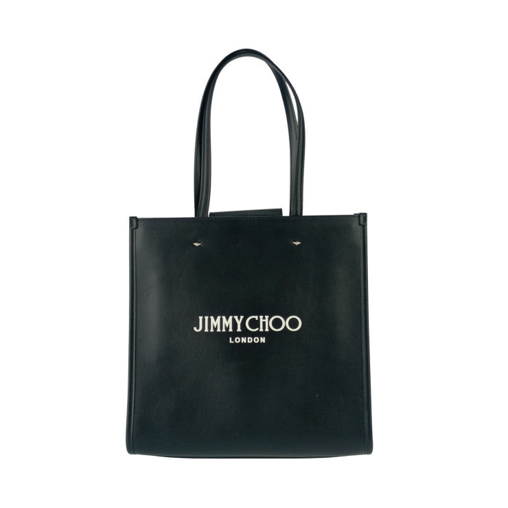 JIMMY CHOO ジミーチュウ トートバッグ N/S TOTE M ブラック系 レザー レディース 美品