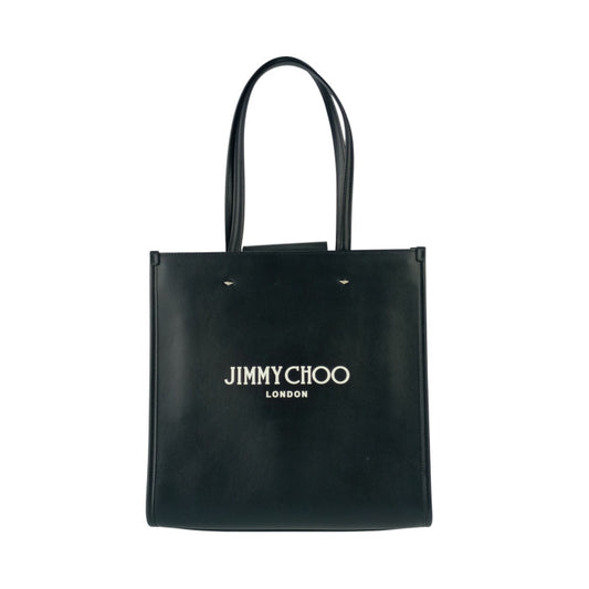 JIMMY CHOO ジミーチュウ トートバッグ N/S TOTE M ブラック系 レザー レディース 美品