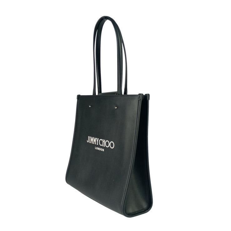JIMMY CHOO ジミーチュウ トートバッグ N/S TOTE M ブラック系 レザー レディース 美品