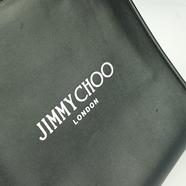 JIMMY CHOO ジミーチュウ トートバッグ N/S TOTE M ブラック系 レザー レディース 美品