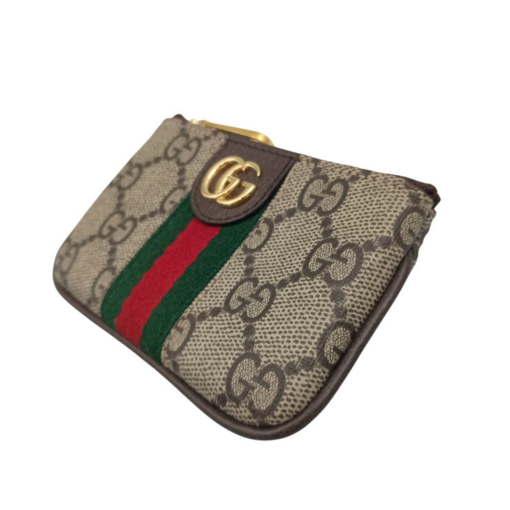 GUCCI グッチ コインケース オフィディア 671722 ベージュ ブラウン系 GGスプリーム ユニセックス ゴールド金具 美品