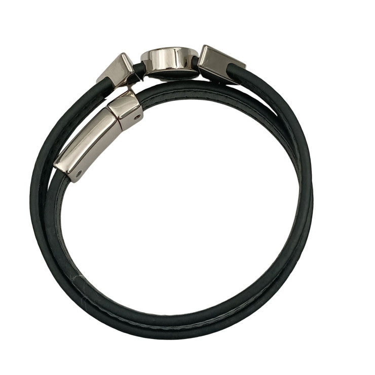 PRADA プラダ ブレスレット SAFFIANO 2IB363 NERO系 レザー ユニセックス シルバー金具 美品