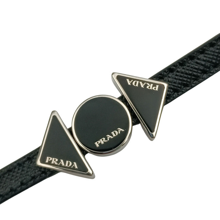 PRADA プラダ ブレスレット SAFFIANO 2IB363 NERO系 レザー ユニセックス シルバー金具 美品