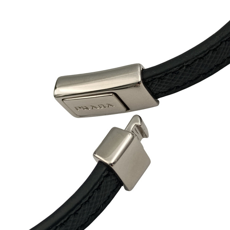 PRADA プラダ ブレスレット SAFFIANO 2IB363 NERO系 レザー ユニセックス シルバー金具 美品