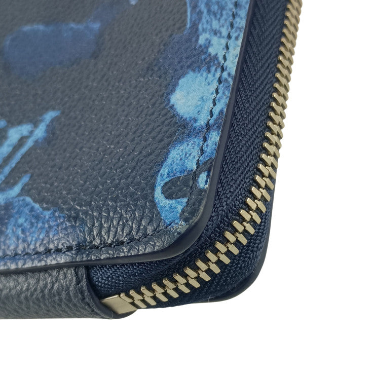 LOUIS VUITTON ルイヴィトン ポーチ フォンポーチ M80466 ブルー系 モノグラム・ウォーターカラー キャンバス メンズ フォンケース シルバー金具 超美品
