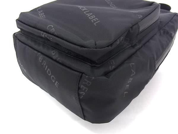 BLACKLABEL CRESTBRIDGE ブラックレーベル クレストブリッジ ボディバッグ ロゴプリント 51145505 ブラック系 ナイロン レザー メンズ ショルダーバッグ 新品未使用展示品