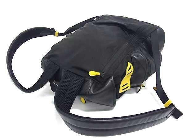 COACH コーチ リュックサック パーフォレイテッド レザー バックパック F72018 ブラック イエロー系 レザー ナイロン メンズ バックパック 美品