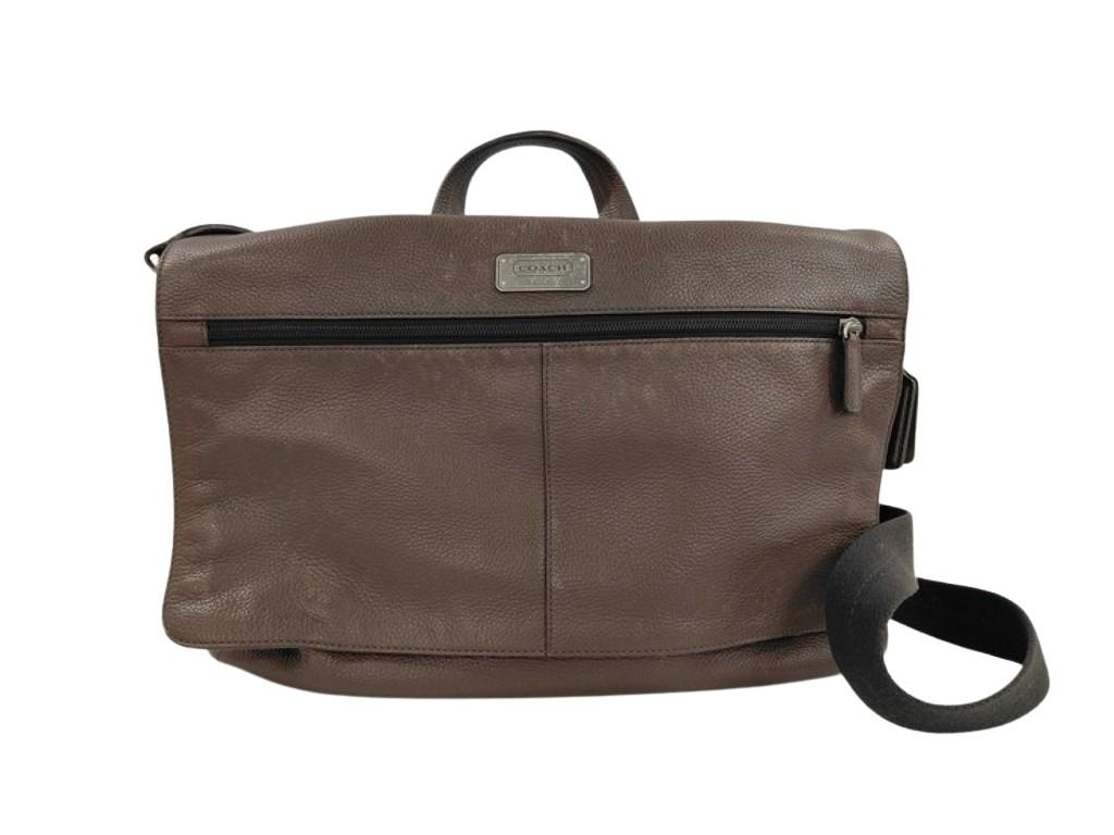 COACH コーチ ビジネスバッグ トランスアトランティック F70367 ブラウン系 レザー メンズ 2WAY ハンドバッグ ショルダーバッグ