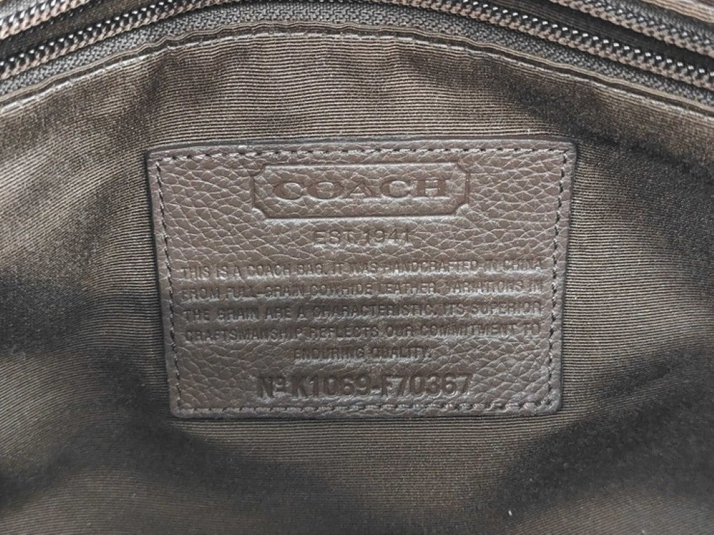 COACH コーチ ビジネスバッグ トランスアトランティック F70367 ブラウン系 レザー メンズ 2WAY ハンドバッグ ショルダーバッグ
