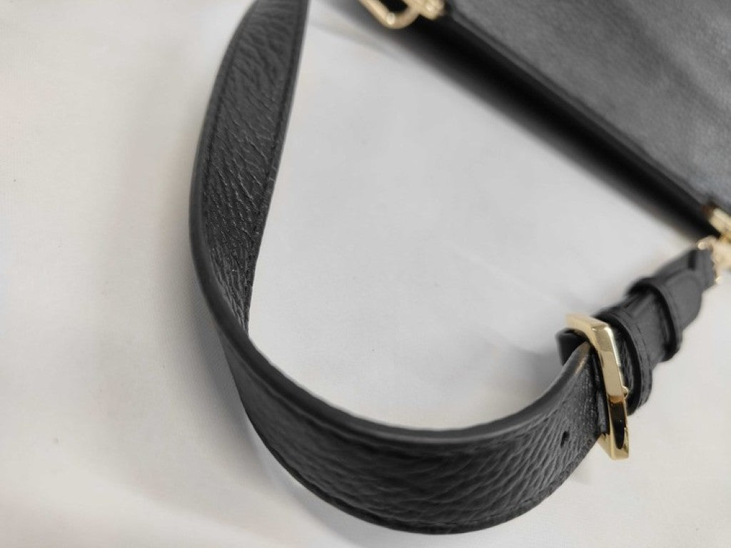 FURLA フルラ ショルダーバッグ DANAE M Hobo ブラック グレージュ系 レザー レディース ゴールド金具 美品