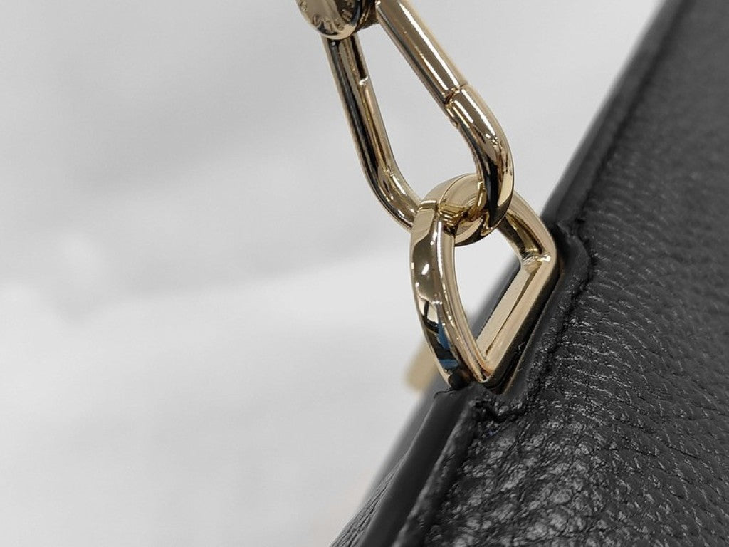 FURLA フルラ ショルダーバッグ DANAE M Hobo ブラック グレージュ系 レザー レディース ゴールド金具 美品
