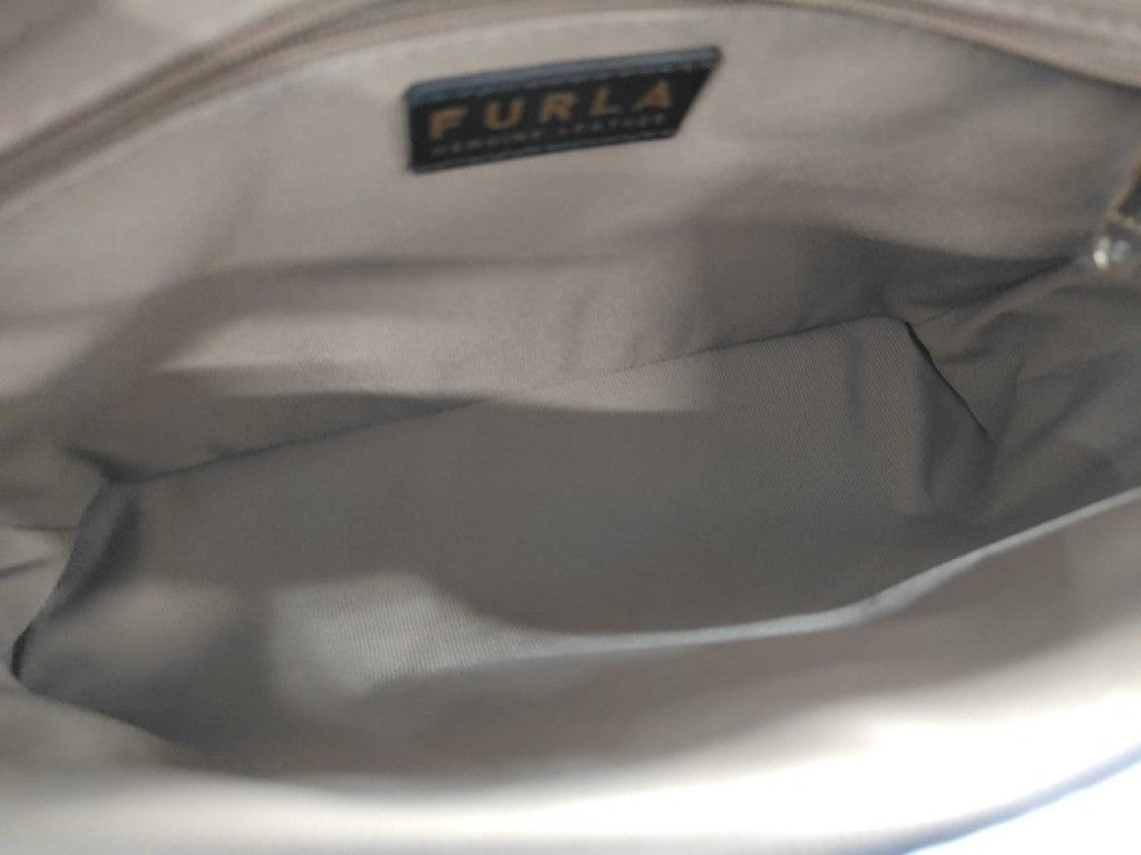 FURLA フルラ ショルダーバッグ DANAE M Hobo ブラック グレージュ系 レザー レディース ゴールド金具 美品